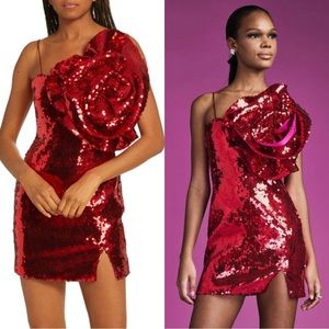CDGNY By CD Greene Lara Sequin Cabbage Rose Dress